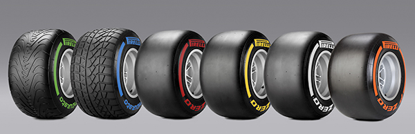варианты комплектов резины Pirelli для сезона 2013 Формулы-1